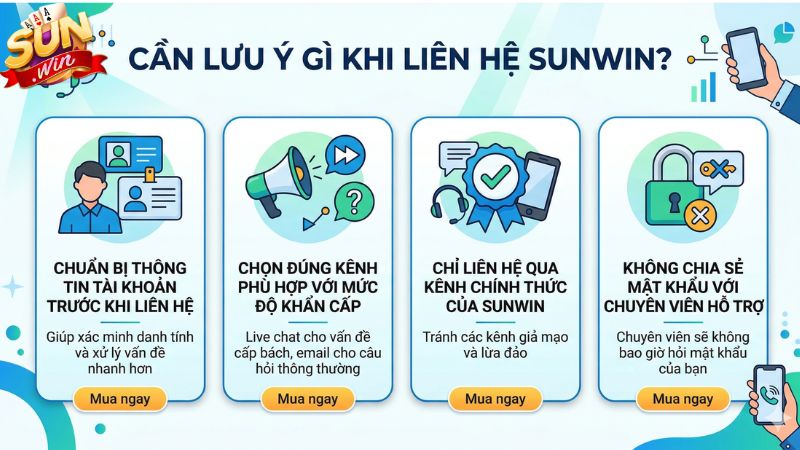 Những lưu ý quan trọng khi liên hệ Sunwin