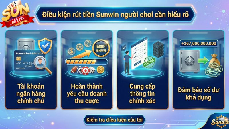 Điều kiện rút tiền cho thành viên tại cổng game Sunwin