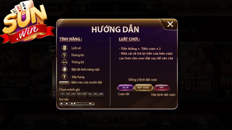 Luật chơi Tài Xỉu Sunwin chi tiết