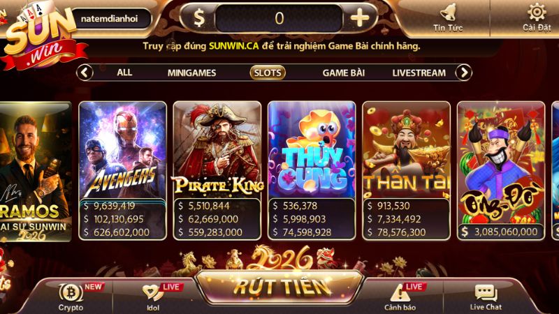 Điểm danh những tựa game nổ hũ Hot nhất Sunwin