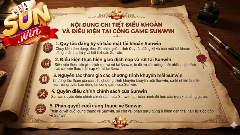 Nội dung chi tiết điều khoản và điều kiện tại Sunwin