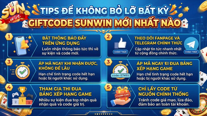 Mẹo để không bỏ lỡ bất kỳ Giftcode Sunwin nào